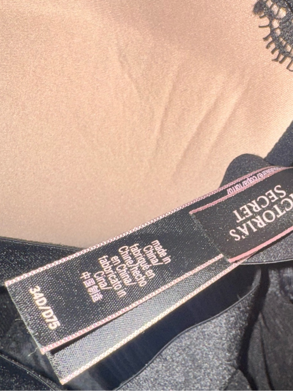 Victoria's Secret Black Lace-Overlay Chemise with Nude Cups - Picture 5 of 5